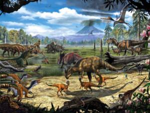 Dinosaur Shore Dinosaurs Jigsaw Puzzle By New York Puzzle Co