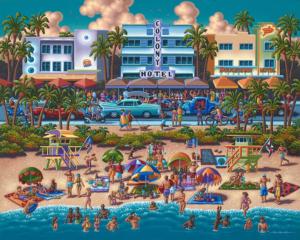 South Beach Miami Beach & Ocean Jigsaw Puzzle By Dowdle Folk Art