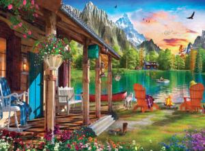 Evening on the Lake - Great Outdoors Collection Cottage / Cabin Jigsaw Puzzle By MasterPieces