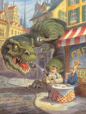 Jurassic Paris Humor Jigsaw Puzzle By New York Puzzle Co