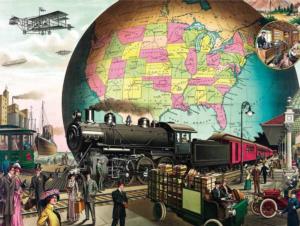 Trains Across America Train Jigsaw Puzzle By New York Puzzle Co