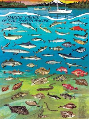 Fishes of the North Pacific Collage Jigsaw Puzzle By New York Puzzle Co