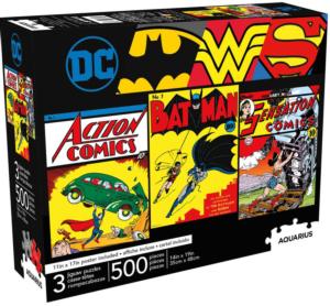 DC Comics 500 Piece (Set of 3 Puzzles) Superheroes Multi-Pack By Aquarius