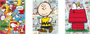 Peanuts 3 x 500pc Puzzle Set Movies / Books / TV Multi-Pack By Aquarius