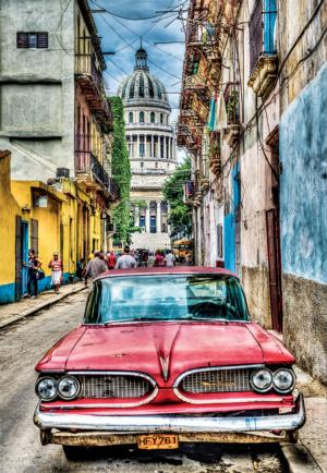 Vintage Car In Old Havana Nostalgic / Retro Jigsaw Puzzle By Educa