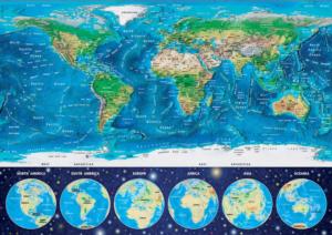 Neon World Map Maps / Geography Jigsaw Puzzle By Educa