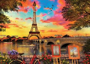 Sunset in Paris Eiffel Tower Impossible Puzzle By Educa