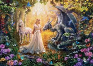 Dragon Princess and Unicorn Unicorn Jigsaw Puzzle By Educa