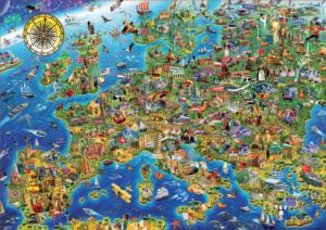 Crazy European Map Europe Jigsaw Puzzle By Educa