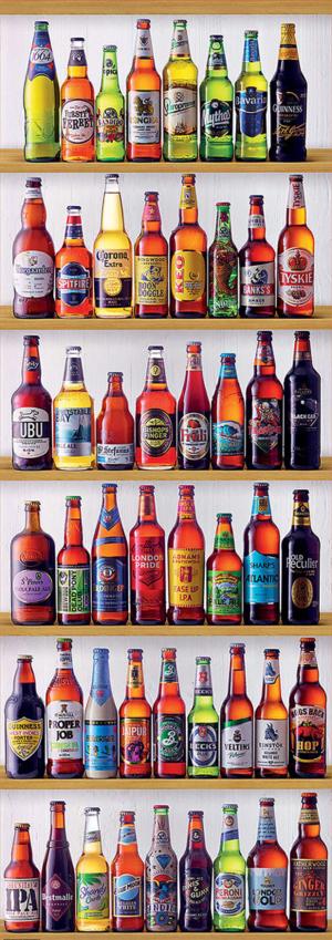 World Beers Drinks & Adult Beverage Panoramic Puzzle By Educa