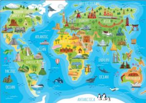 Monuments World Map Maps & Geography Children's Puzzles By Educa