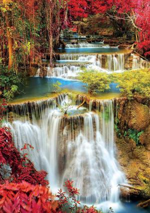 Waterfall In Deep Forest Waterfalls Jigsaw Puzzle By Educa