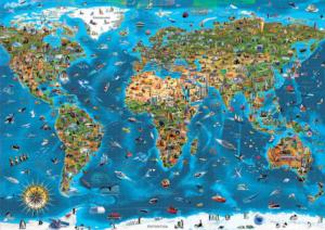 Wonders of the World Maps & Geography Jigsaw Puzzle By Educa