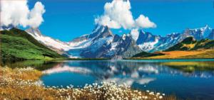 Bernese Range Above Bachalpsee Lake - Scratch and Dent Lakes & Rivers Panoramic Puzzle By Educa