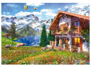 Chalet In The Alps Landscape Jigsaw Puzzle By Educa