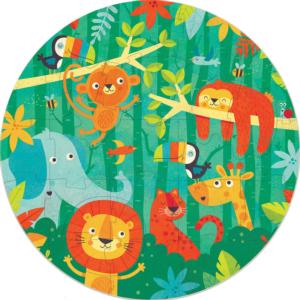 The Jungle Jungle Animals Round Jigsaw Puzzle By Educa