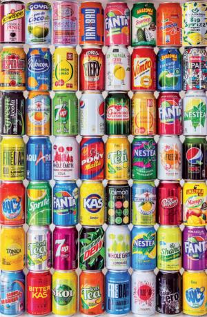 Soft Drink Cans, 1000 Piece Mini Puzzle Drinks & Adult Beverage Miniature Puzzle By Educa