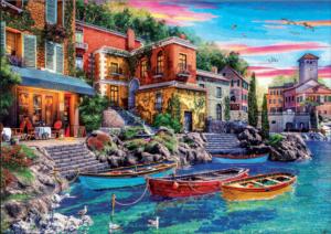 Sunset In Como - Scratch and Dent Sunrise & Sunset Jigsaw Puzzle By Educa