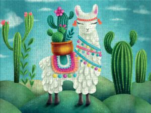 Cactus Llama Graphics / Illustration Jigsaw Puzzle By Turner