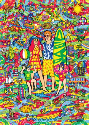 Family Vacation Beach & Ocean Jigsaw Puzzle By Colorcraft