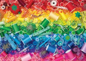 Sewing a Rainbow Pattern / Assortment Jigsaw Puzzle By Colorcraft