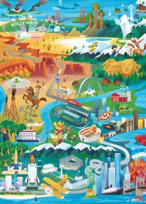 United States of Adventure - Scratch and Dent United States Jigsaw Puzzle By Colorcraft