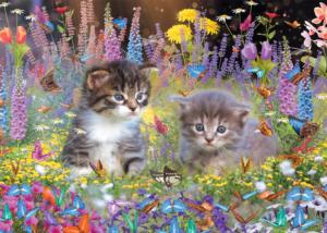 Kittens and Butterflies Flower & Garden Jigsaw Puzzle By Colorcraft