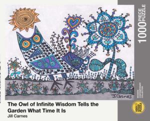 The Owl Of Infinite Wisdom Tells The Garden What Time It Is... Owl Jigsaw Puzzle By Very Good Puzzle