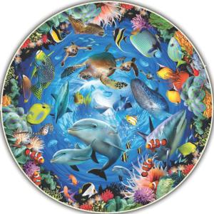 Ocean View Under The Sea Round Jigsaw Puzzle By A Broader View