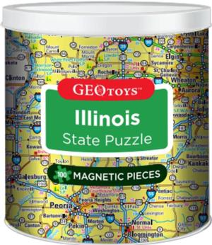 Magnetic Puzzle - Illinois Maps / Geography Magnetic Puzzle By Geo Toys