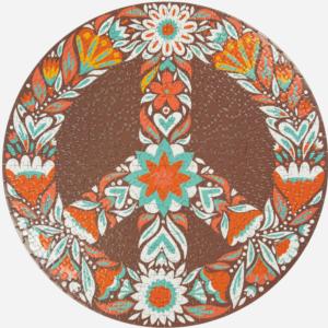 Peace by Piece Pattern & Geometric Round Jigsaw Puzzle By Puzzledly