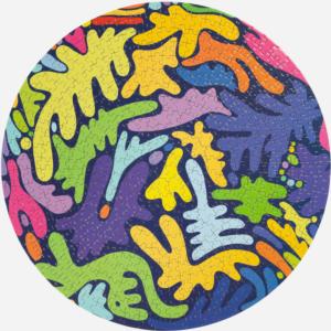 Everything Wavy Abstract Round Jigsaw Puzzle By Puzzledly