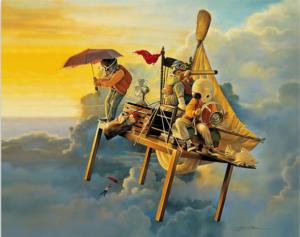 Airship Adventures Sunrise & Sunset Jigsaw Puzzle By Dowdle Folk Art