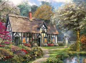 Victorian Garden Cabin & Cottage Jigsaw Puzzle By Anatolian