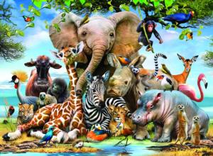 African Smile Animals Jigsaw Puzzle By Anatolian