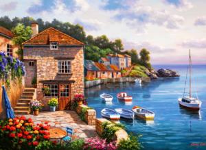 Harbor Garden Seascape / Coastal Living Jigsaw Puzzle By Anatolian