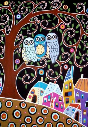 Three Owls Owl Jigsaw Puzzle By Anatolian