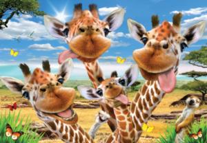 Giraffe Selfie Safari Animals Jigsaw Puzzle By Anatolian