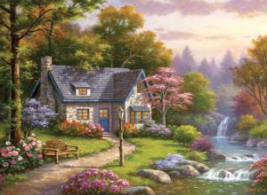 Stonybrook Falls Cottage Cabin & Cottage Jigsaw Puzzle By Anatolian