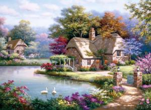 The Swan Cottage Cabin & Cottage Jigsaw Puzzle By Anatolian
