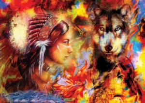 Wolf Maiden Cultural Art Jigsaw Puzzle By Anatolian