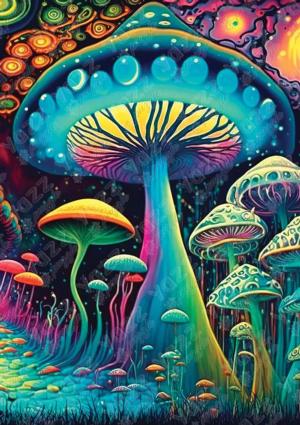 Fungi Wonderland Rainbow & Gradient Jigsaw Puzzle By Yazz