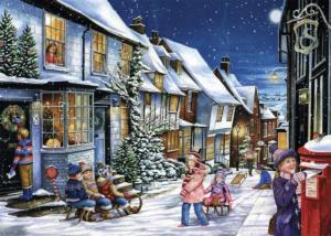 Playing In The Snow Night Jigsaw Puzzle By Jumbo
