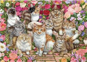 Floral Cats Flower & Garden Jigsaw Puzzle By Falcon