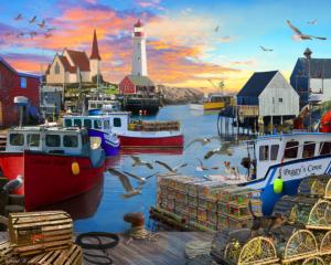 Fishing Cove Seascape / Coastal Living Jigsaw Puzzle By Vermont Christmas Company