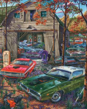 Cars on the Farm Nostalgic / Retro Jigsaw Puzzle By Vermont Christmas Company
