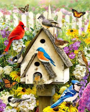 Backyard Birds - Scratch and Dent Flower & Garden Jigsaw Puzzle By Vermont Christmas Company