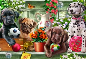 Garden Puppies - Scratch and Dent Dogs Children's Puzzles By Vermont Christmas Company