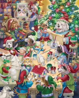 North Pole Pets Christmas Jigsaw Puzzle By Vermont Christmas Company