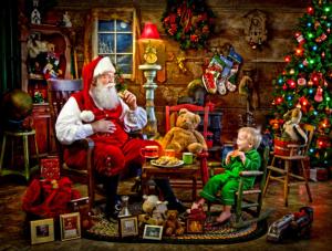 Santa's Visit Christmas Jigsaw Puzzle By Vermont Christmas Company